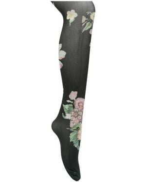 OPEN YY Floral Tights - Green