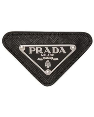 Prada Emaillierte Anstecknadel mit Logo - Schwarz