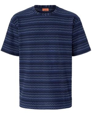 Missoni Chevron-Pattern T-Shirt - Blue