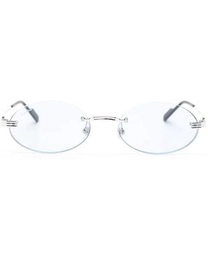 Cartier Rimless Oval-Frame Sunglasses - White