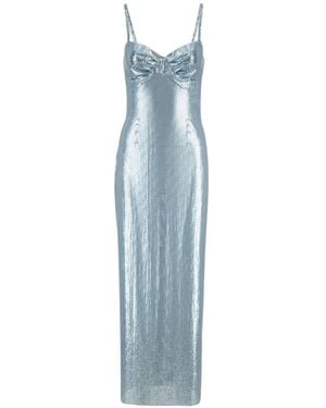 Rabanne Chainmail Gathered Maxi Dress - Blue