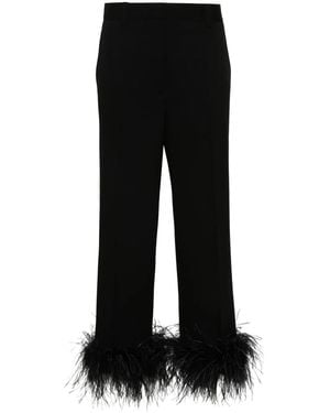Miu Miu Pantalon Bordé De Plumes - Noir