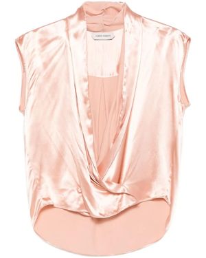 Alberta Ferretti Satin Wrap Top - Pink