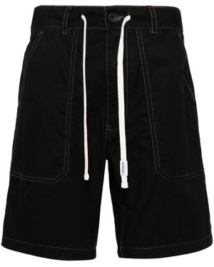 Chocoolate Drawstring-Waist Cotton Shorts - Black