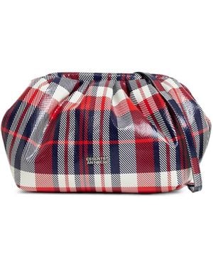 Essentiel Antwerp Check-Pattern Kennie Shoulder Bag - Red