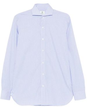 Luigi Borrelli Napoli Micro-Check Cotton Shirt - White