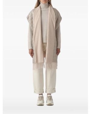 Herno Quilted Fringed Gilets - Natural