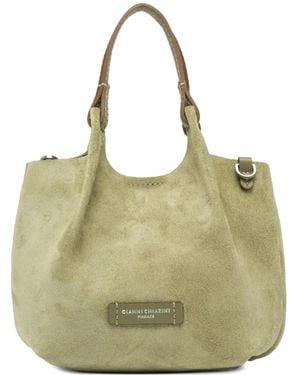 Gianni Chiarini Dua Suède Leren Schoudertas - Groen