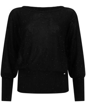 Herno Gestricktes Metallic-Oberteil - Schwarz