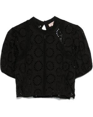 Twinset Broderie Anglaise Blouse - Black