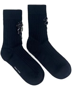 Simone Rocha Poppy Socken Mit Kristallverzierung - Blau