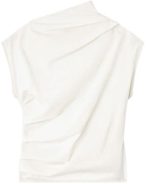 Ganni Ivory Ruched Top - White
