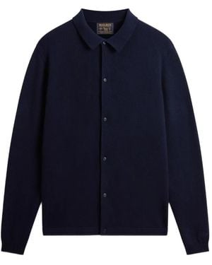 Woolrich Button-Up Collared Cardigan - Blue