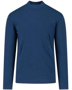 Jil Sander Long-Sleeve Mock-Neck T-Shirt - Blue