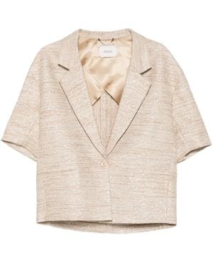 Dorothee Schumacher ショートスリーブ ツイードジャケット - ナチュラル