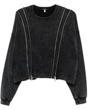 R13 Sudadera Con Detalle De Cremallera - Negro