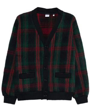 Aspesi Check Wool Cardigan - Black