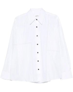 Cordera Lace-Trim Button-Down Shirt - White