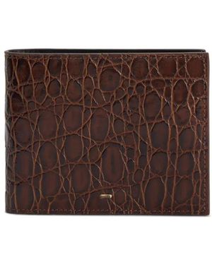 Giuseppe Zanotti Albert 2.0 Crocodile-Print Leather Bi-Fold Wallet - Brown
