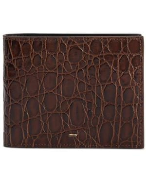 Giuseppe Zanotti Albert 2.0 Crocodile-Print Leather Bi-Fold Wallet - Brown