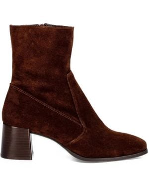 JONAK PARIS Argentat Square-Toe Ankle Boots - Brown