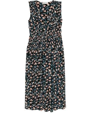 Ulla Johnson Sylvie Midi-Jurk Met V-Hals - Zwart