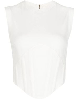 Dion Lee Fine-Ribbed Corset Tank Top - White