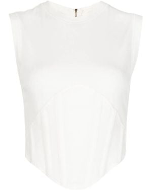 Dion Lee Fine-Ribbed Corset Tank Top - White