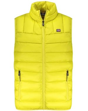 Norway 1963 Giallo Quilted Logo-Patch Zip-Up Gilet - Yellow