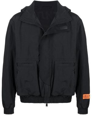 Heron Preston Logo-Print Zip-Up Jacket - Black