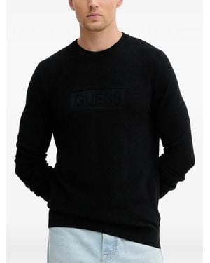 Guess Harrison Logo-Lettering Sweater - Black