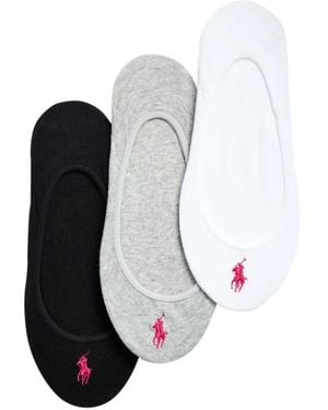 Polo Ralph Lauren Lot De Trois Paires De Chaussettes À Logo Brodé - White