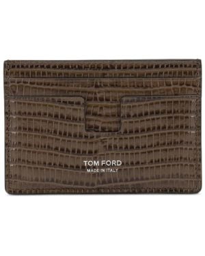 Tom Ford Kartenetui Mit Kroko-Effekt - Braun