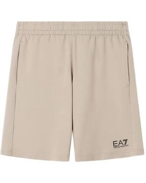 EA7 Bermudas Con Logo Estampado - Neutro