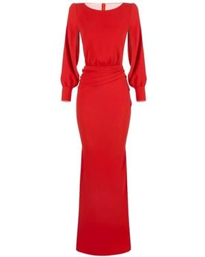 Elisabetta Franchi Carpet Padded Maxi Dress - Red