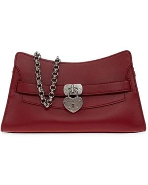 McQueen Mini Locke Shoulder Bag - Red