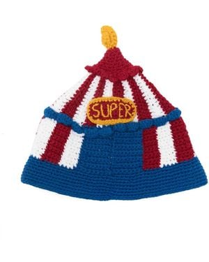 Kidsuper Circus Crochet Bucket Hat - Blue