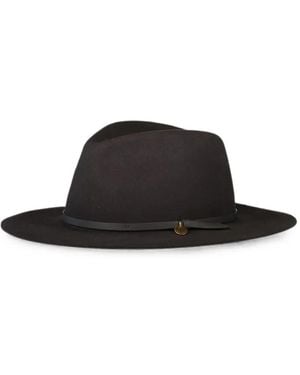 Rag & Bone City Leather-Trim Fedora - Black