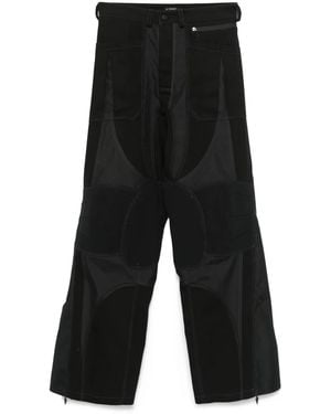 Mugler Panelled-Design Cargo Trousers - Black