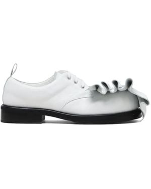 Comme des Garçons Ruffled Leather Oxford Shoes - White