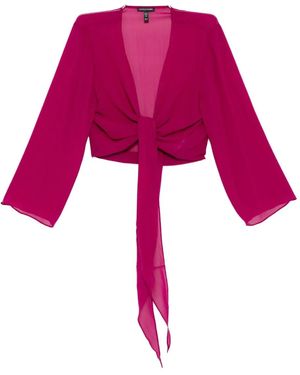 Eileen Fisher Silk Georgette Jacket - Red