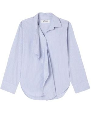 Rohe Draped-Panel Striped Shirt - Blue