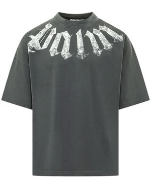 Palm Angels Big Neck Logo T-Shirt - Grey