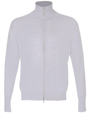 Eleventy Zip-Neck Cardigan - White