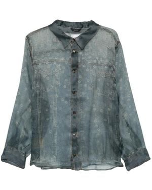 Haikure Maya Buttoned Silk Shirt - Blue