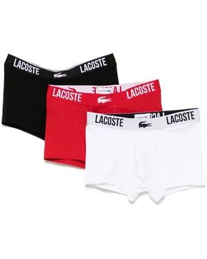 Lacoste Logo-Waistband Boxers (Pack Of Three) - Red