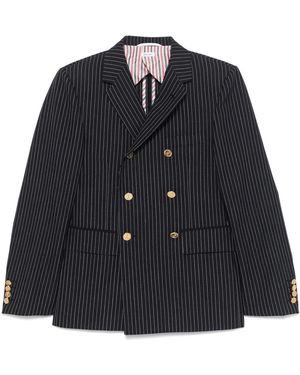 Thom Browne Pinstripe Hight Twist Wool Sportcoat - Blue