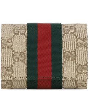 Gucci Web-Detail Bi-Fold Card Holder - Natural