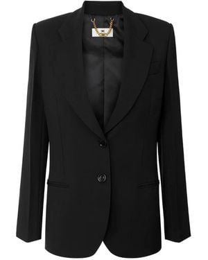 Elisabetta Franchi Flowing Gabardine Jacket - Black