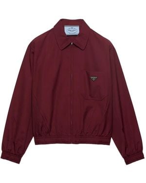 Prada Jacke Aus Popeline - Rot